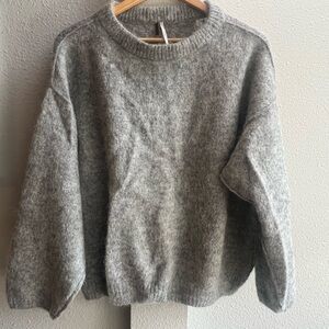 Gray Free People Angelic pullover sweater